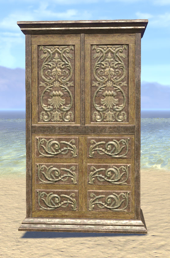 ESO Fashion Elsweyr Cupboard, Elegant Wooden (Elder Scrolls Online)