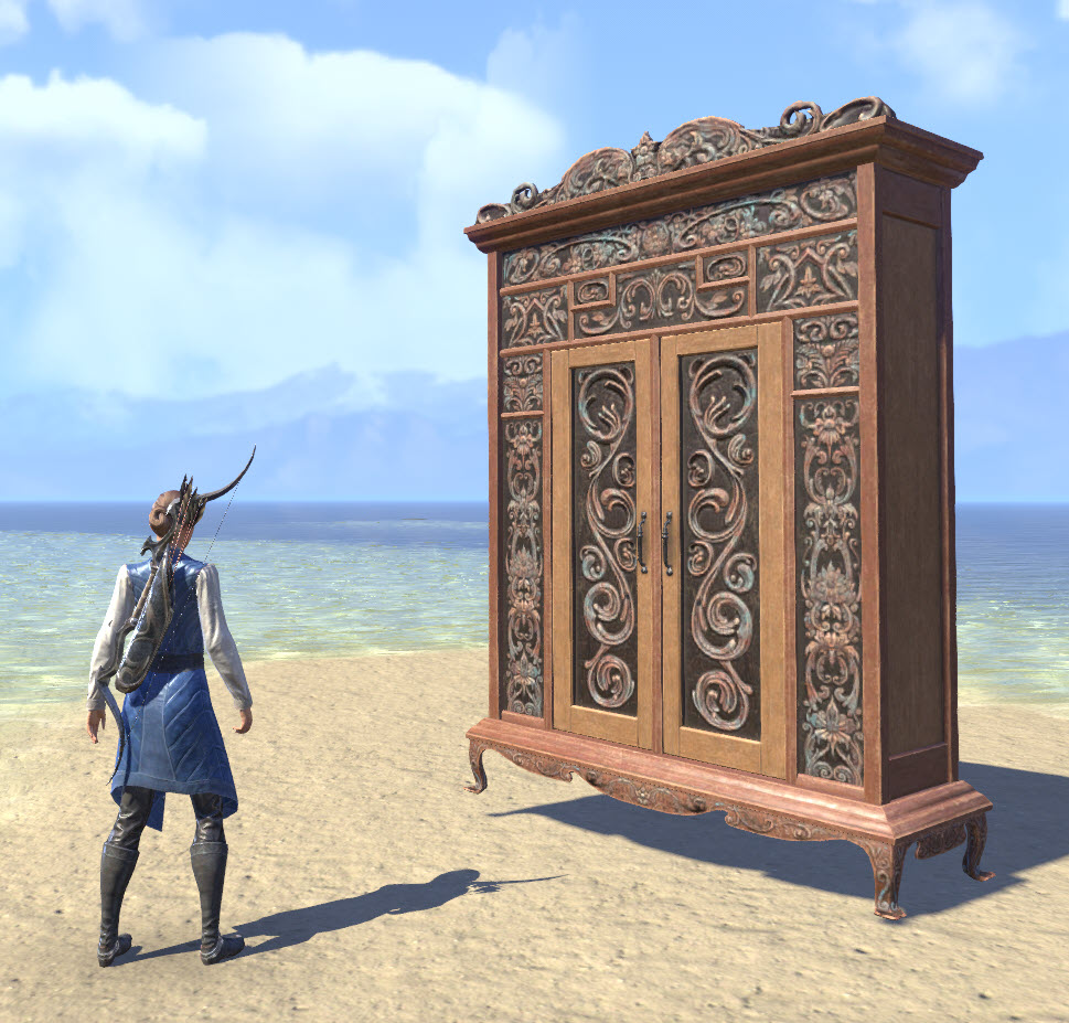ESO Fashion Elsweyr Wardrobe, Wide Elegant Wooden (Elder Scrolls Online)