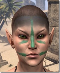 Black Forehead, Green Strokes - Female Front Black Forehead, Green Strokes - Female Front