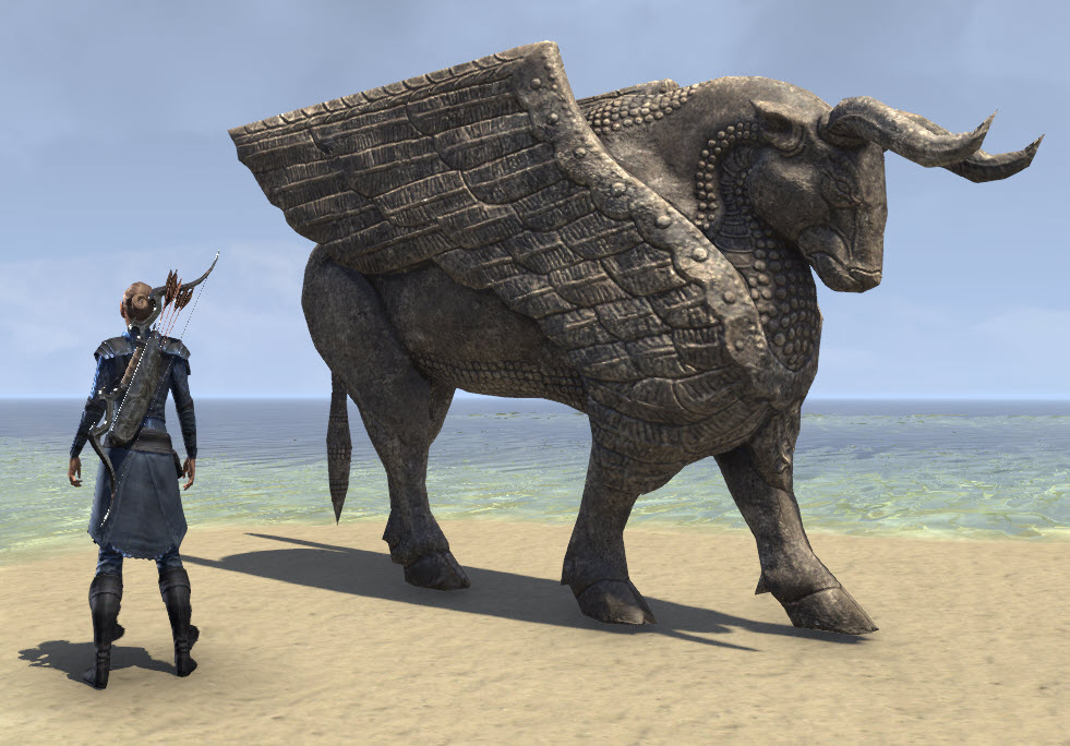 ESO Fashion Ra Gada Guardian Statue, Winged Bull (Elder Scrolls Online)