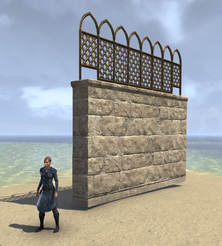 ESO Fashion Redguard Fence, Brass Capped (Elder Scrolls Online)