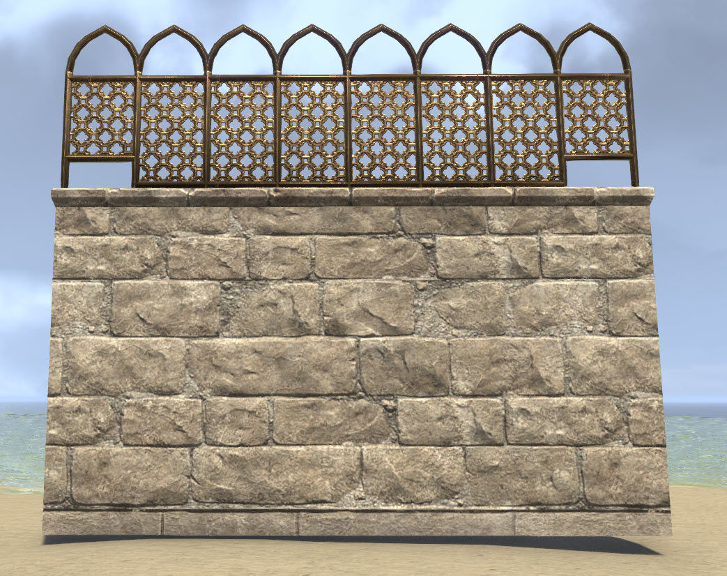 ESO Fashion Redguard Fence, Brass Capped (Elder Scrolls Online)