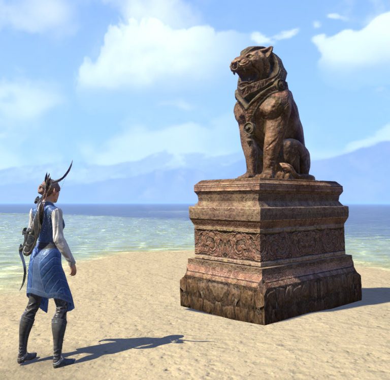 ESO Fashion Elsweyr Statue, Shrine Lion (Elder Scrolls Online)