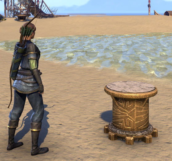 ESO Fashion Dwarven End Table, Columnar Granite (Elder Scrolls Online)